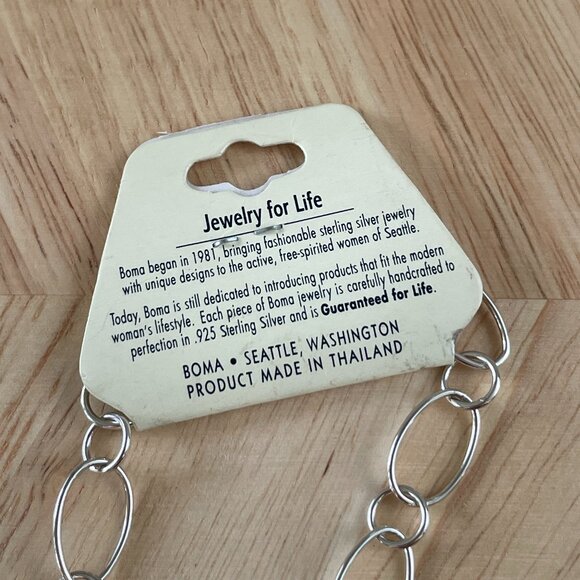 Sterling Silver Necklace with Pink + Opal Stone - Picture 3 of 4